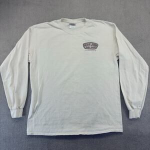 Ron Jon Surf Shop Shirt Mens Large White Long Sleeve Long Beach Island, NJ Ocean